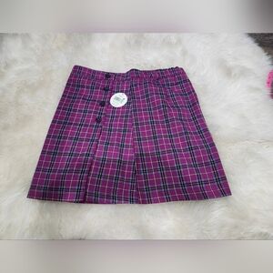 Colorful Planet Girls Plaid Skater Skirt in Purple and Black Size XL 14/16 New